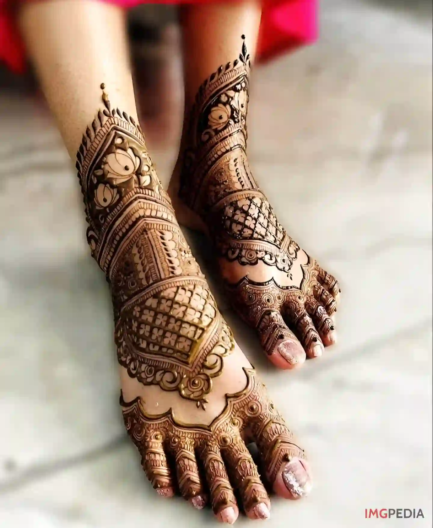 Traditional Bride Legs Mehndi Design