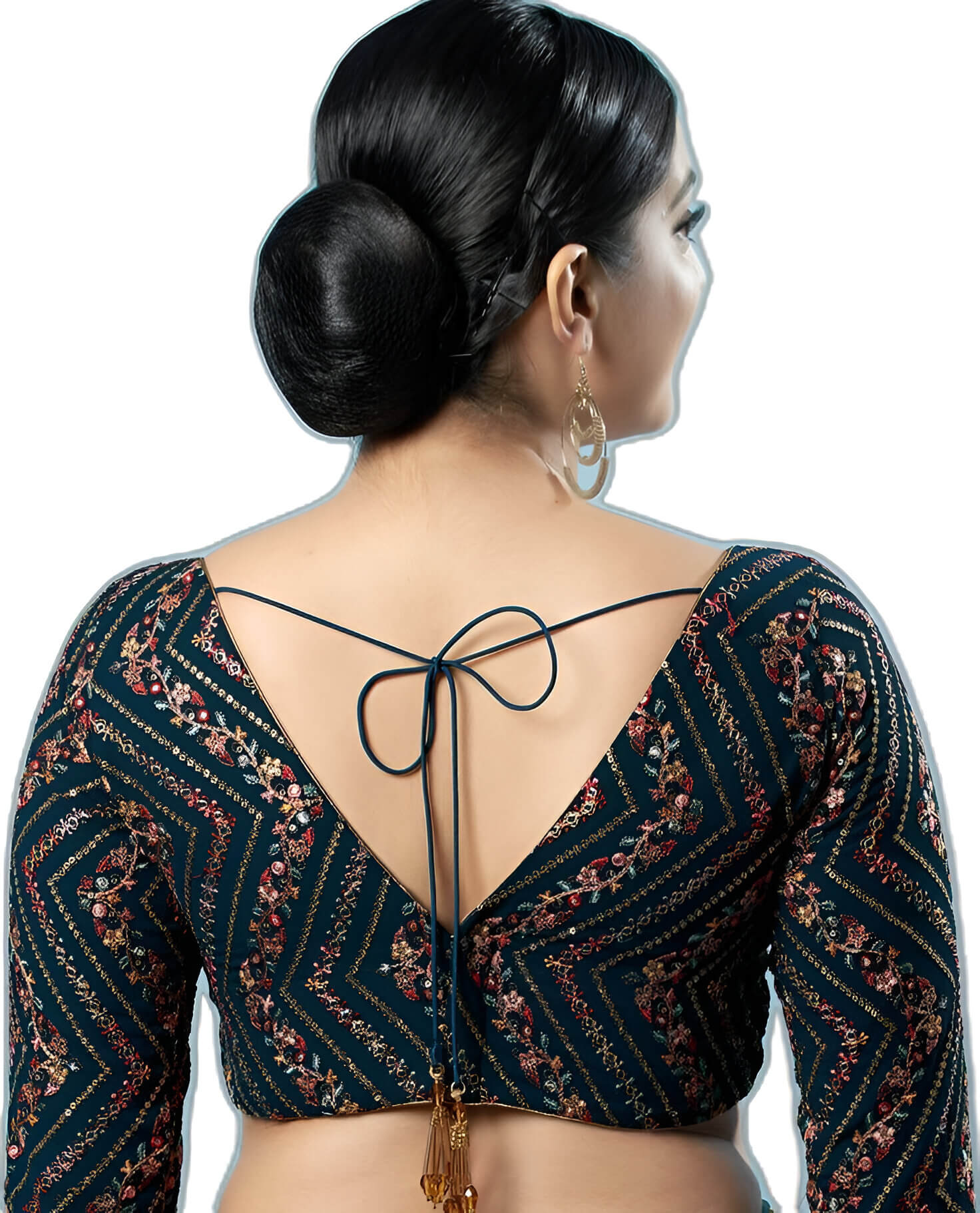 Classic Deep V-Back Blouse 1