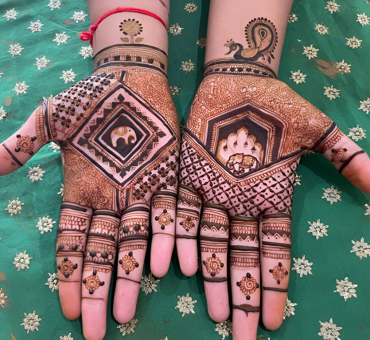 Mix of Traditional and Modern mehandi design 1