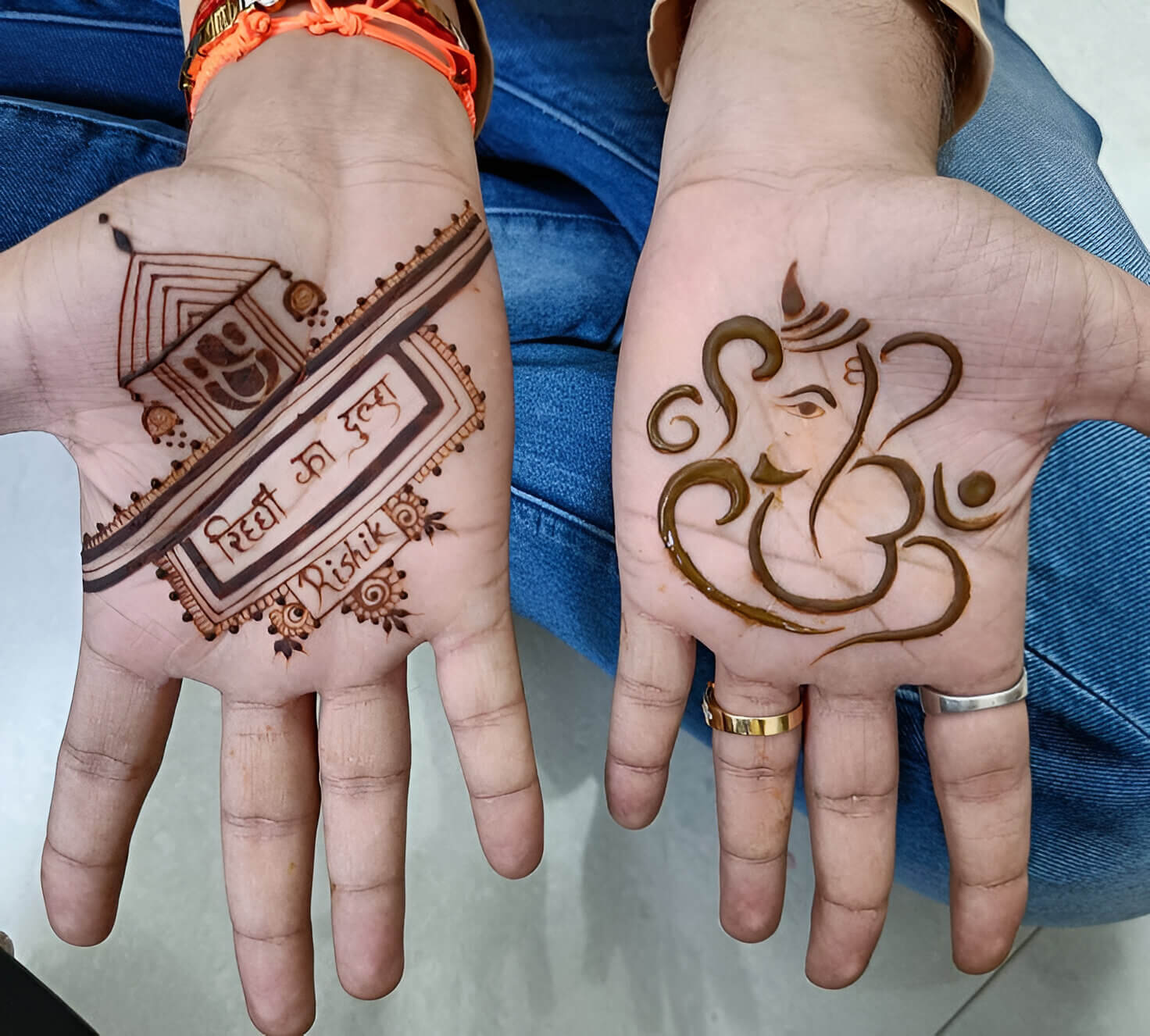 Mix of Traditional and Modern mehandi design 7