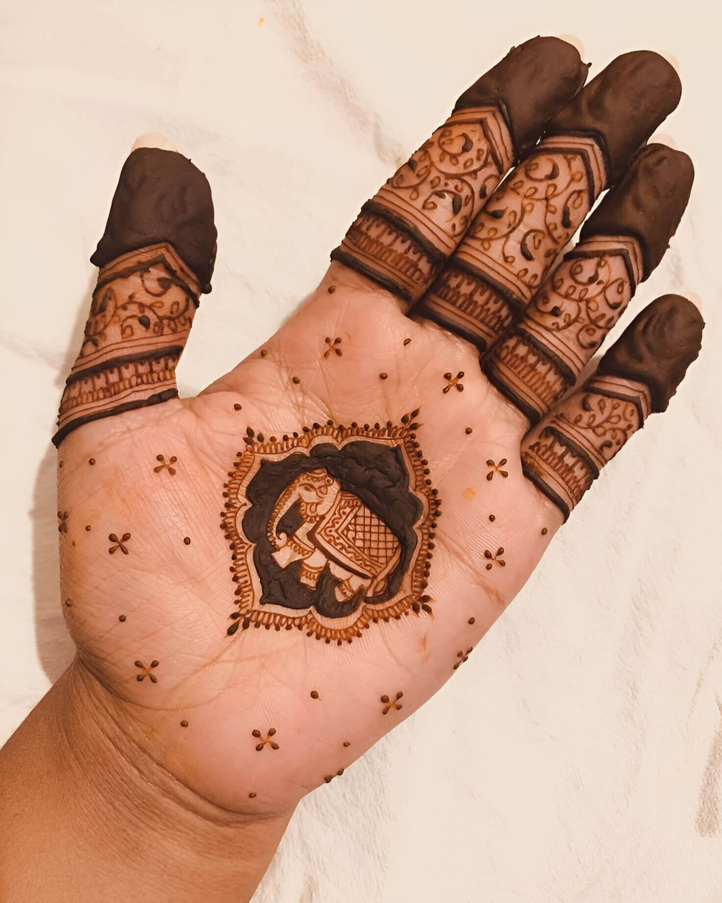 Mix of Traditional and Modern mehandi design 9