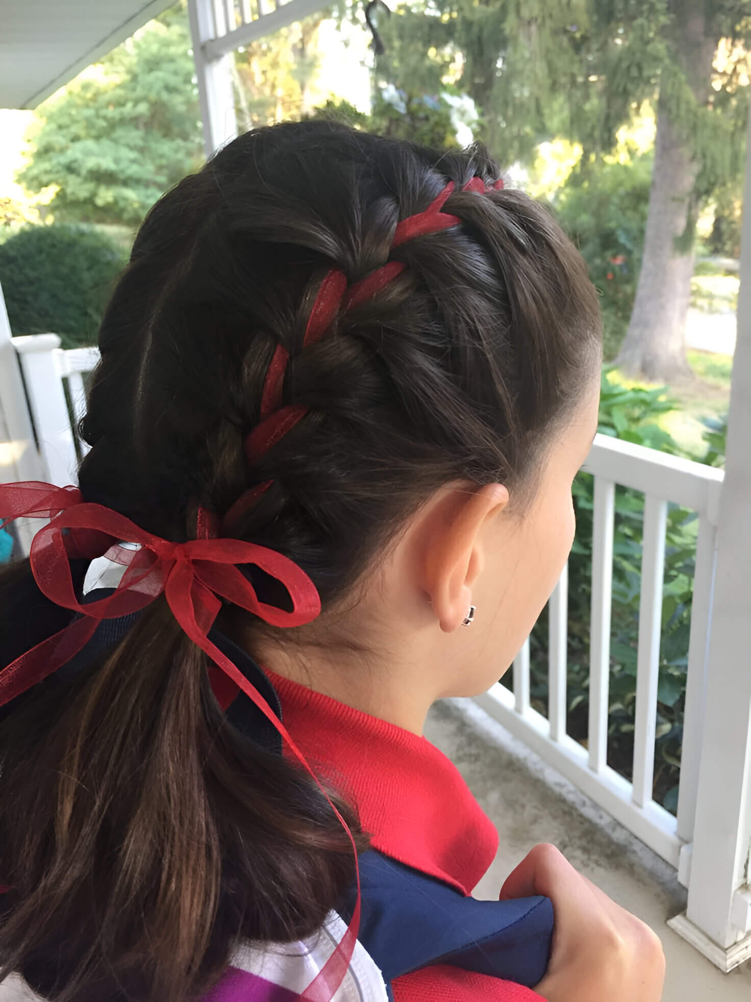 Simple Ponytail with Ribbon 5