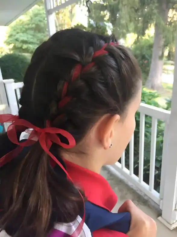 Half Ponytail With Ribbon