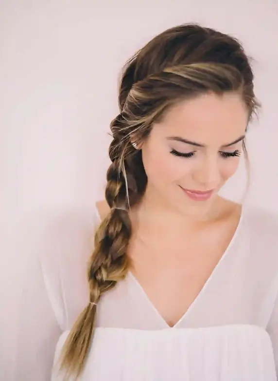 Side French Braid For Long Hair