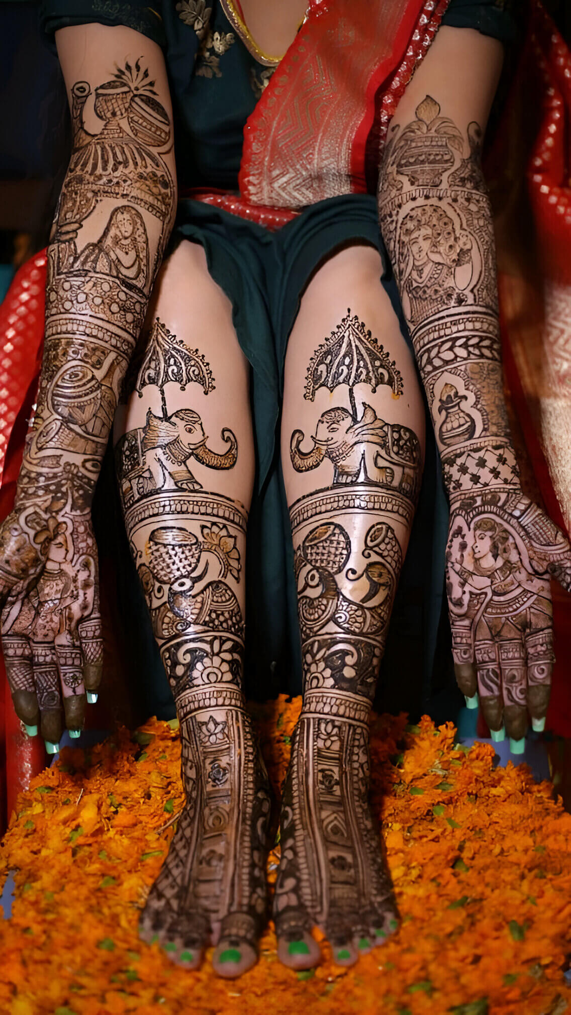 traditional indian leg mehandi design 5