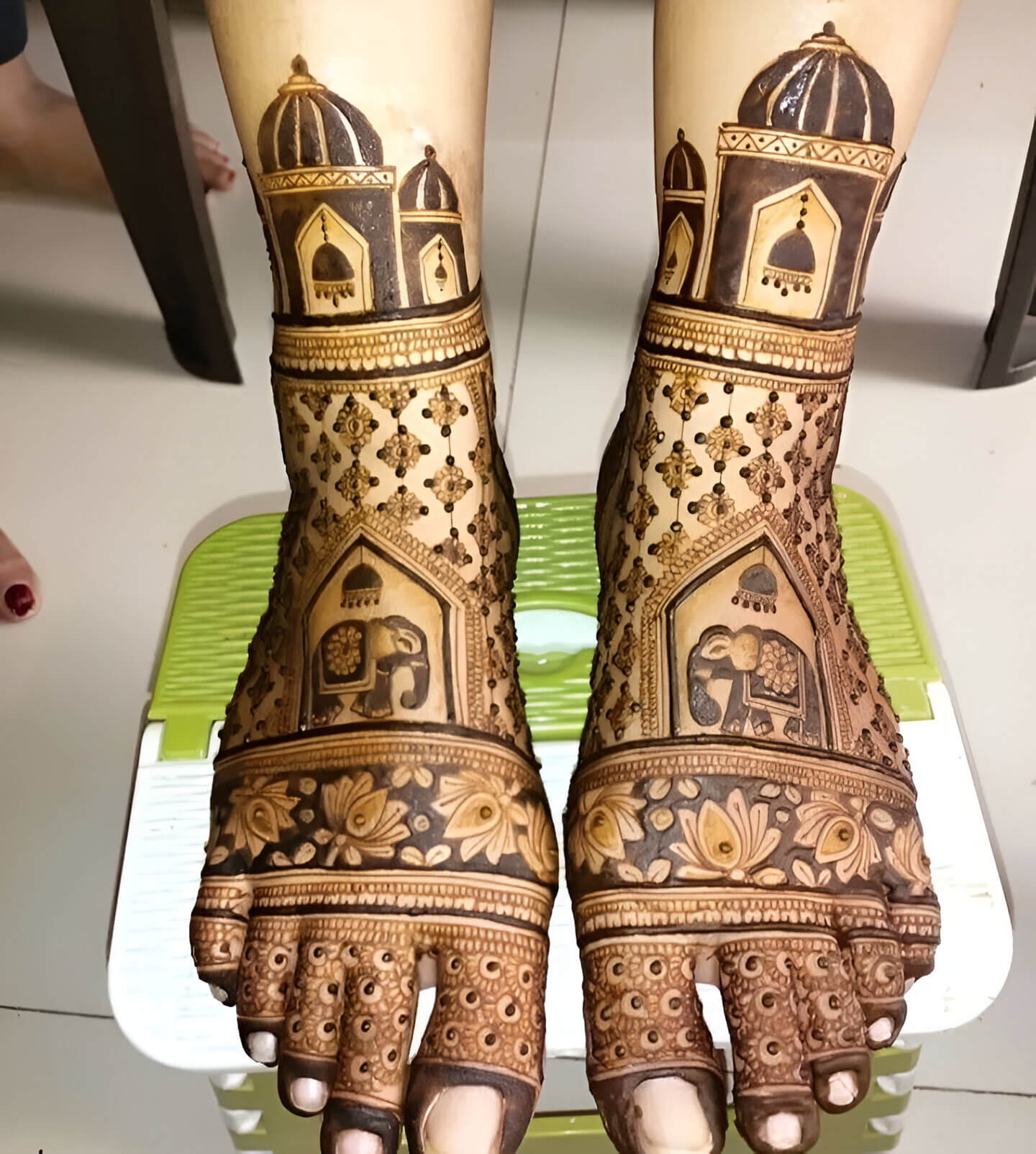 traditional indian leg mehandi design 8