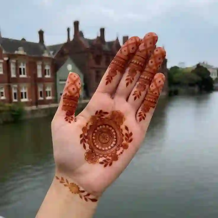 Aesthetic Front Hand Mehndi Design Simple