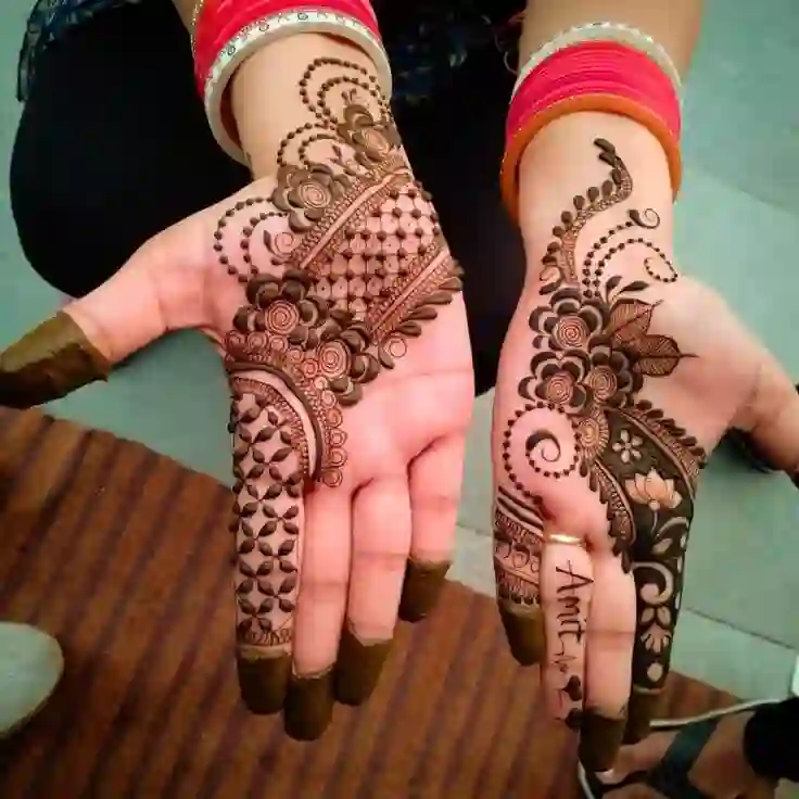 Easy Arabic Mehndi Design Front Hand