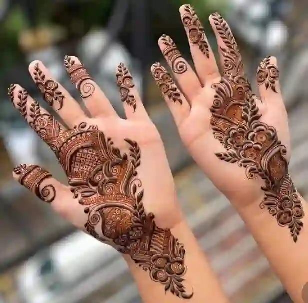 Arabic Bel Mehndi Design Front Hand