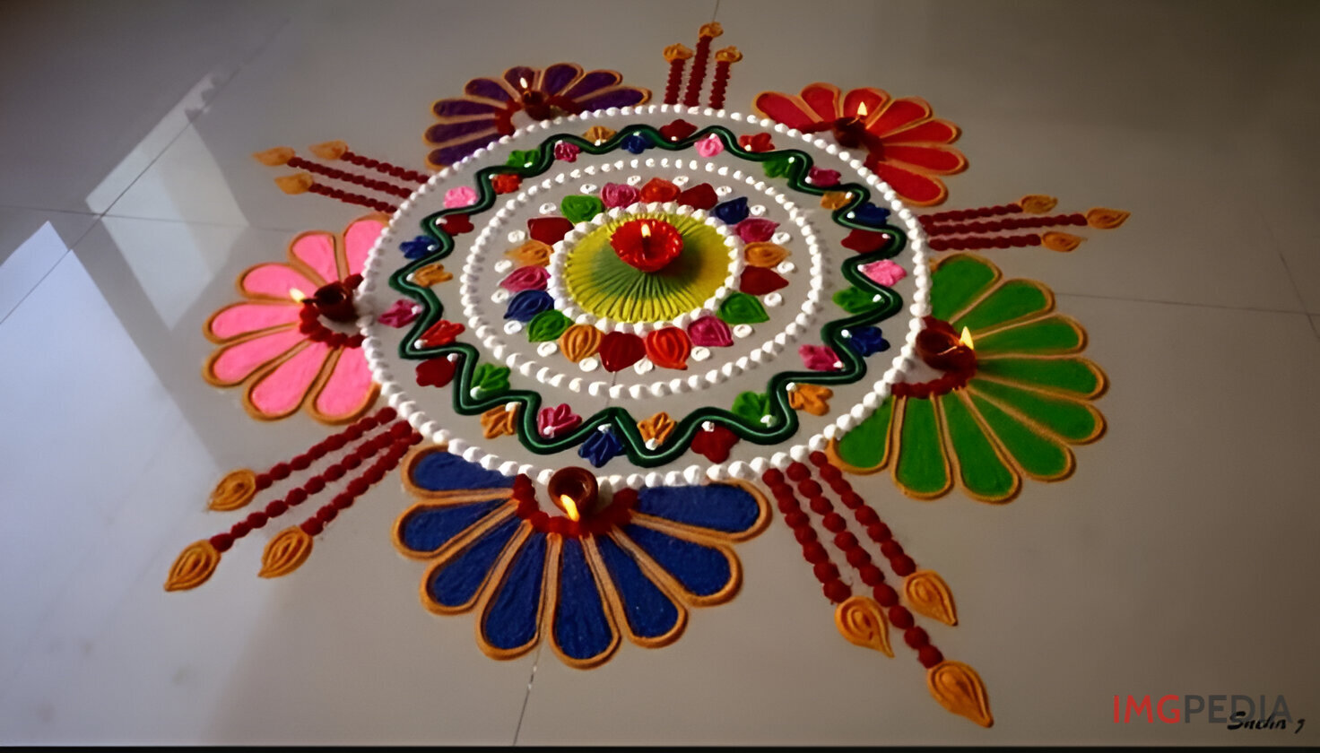 Colorful Powder Rangoli Ideas 1