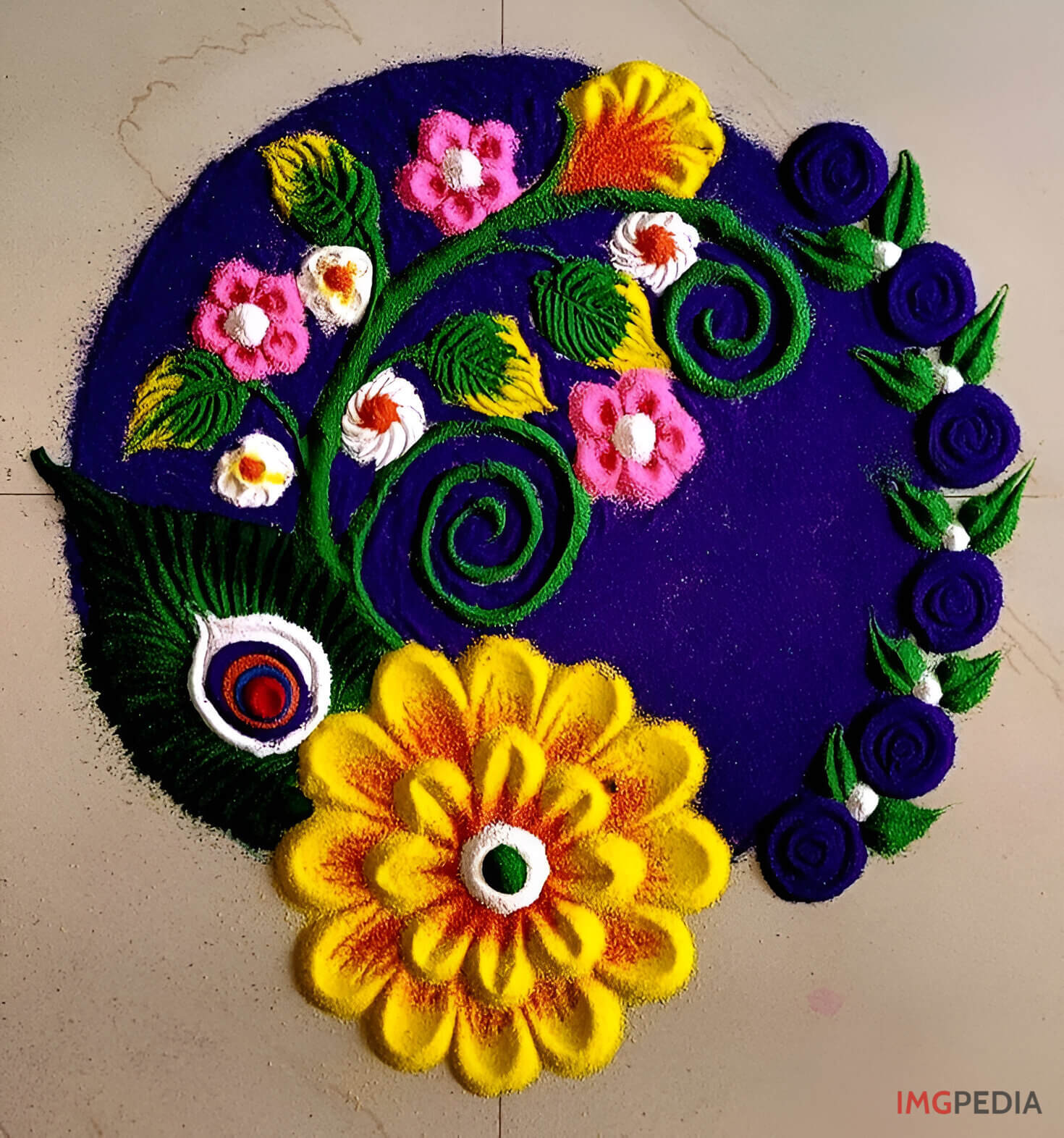 Colorful Powder Rangoli Ideas 3