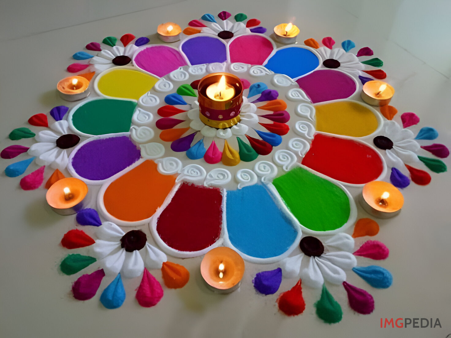 Colorful Powder Rangoli Ideas 7