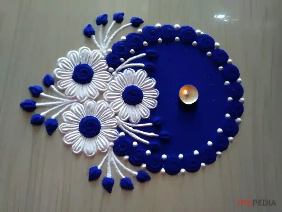 Blue Colour Rangoli Design