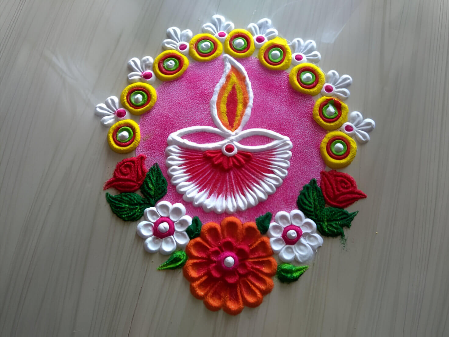 Diya-themed Rangoli Designs 1