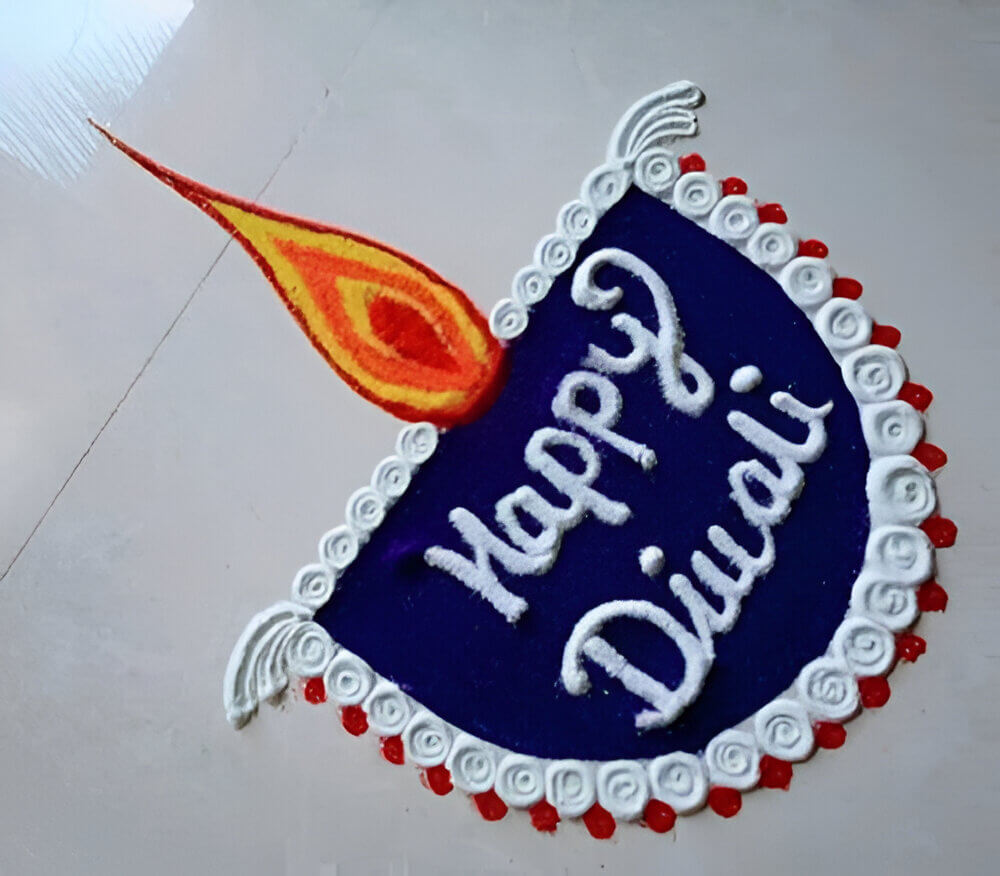 Diya-themed Rangoli Designs 2