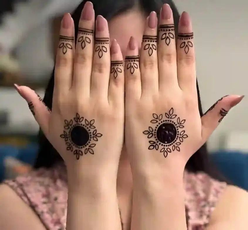 Rose Floral Finger Mehndi Design