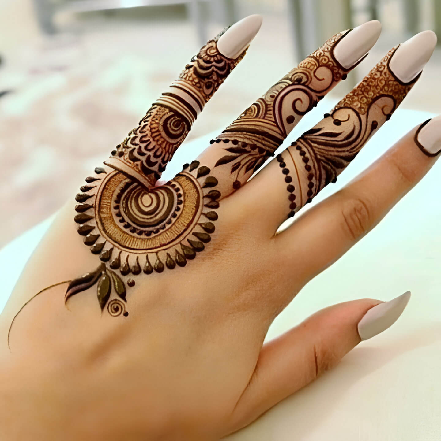 Floral Finger Mehndi design 7