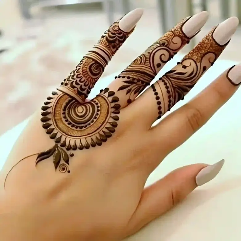 Floral Finger Mehndi Design