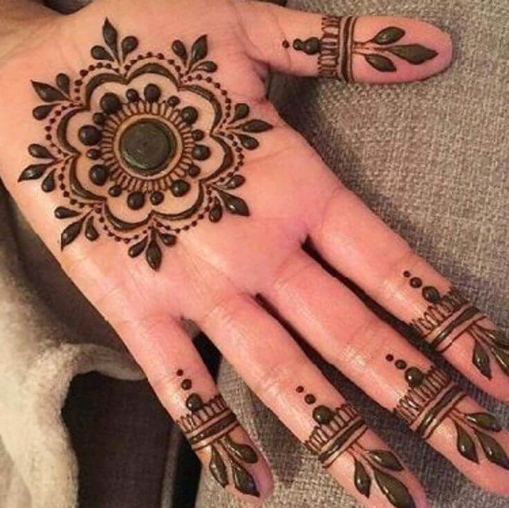 Simple Flower Front Hand Mehndi Design