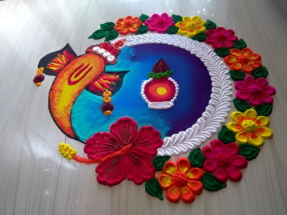 Floral Rangoli for Beginners 3