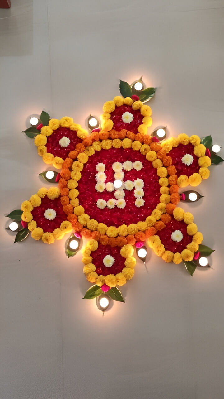 Floral Rangoli for Beginners 5