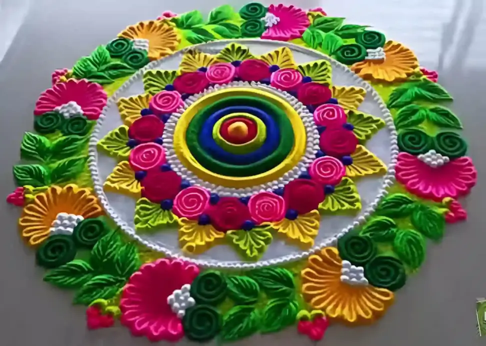 Small Flower Rangoli Design