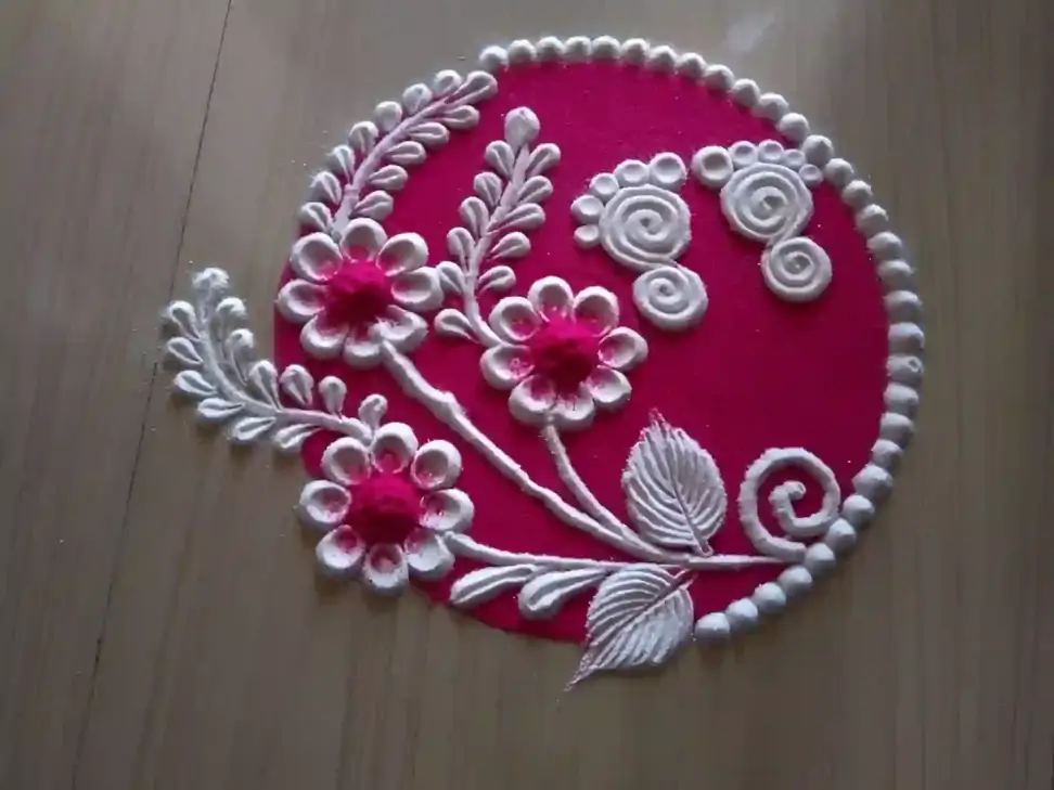 Easy Flower Rangoli For Beginners