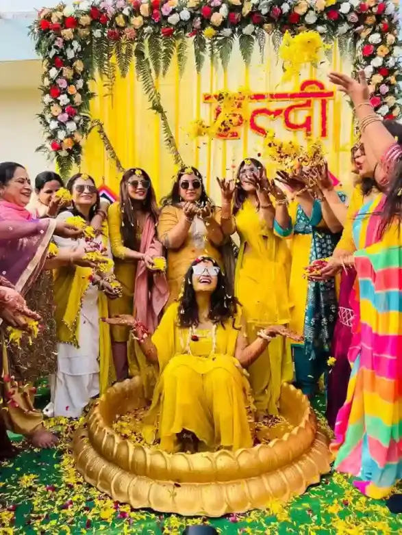 Haldi Ceremony Photoshoot With Sisters