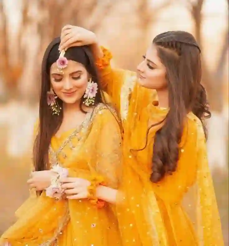 Haldi Poses With Sister