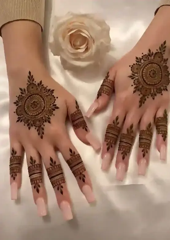 Finger Mehndi Designs Front Hand