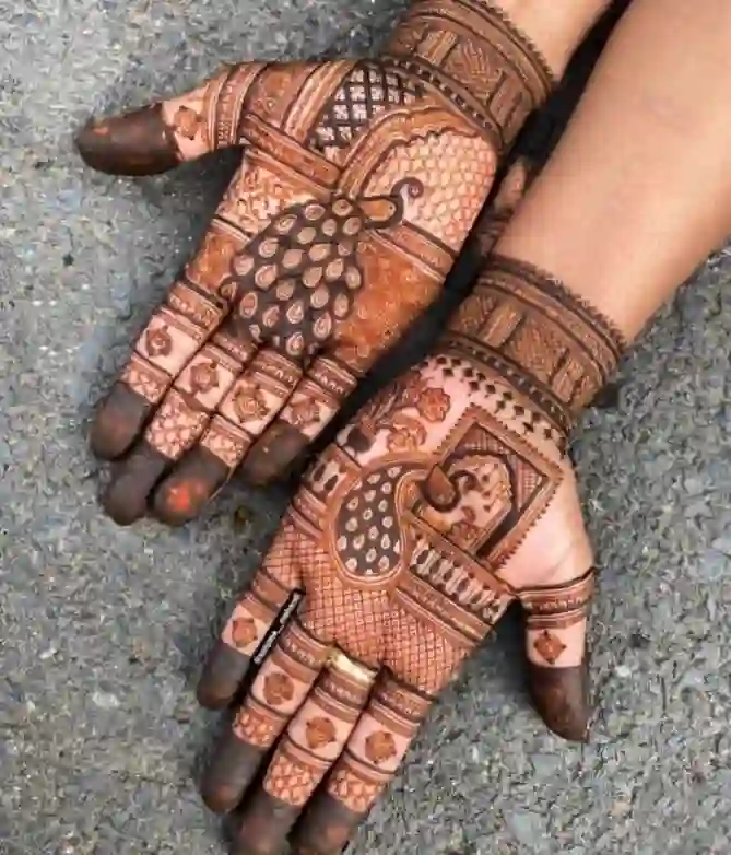 Punjabi Royal Front Hand Mehndi Design Easy