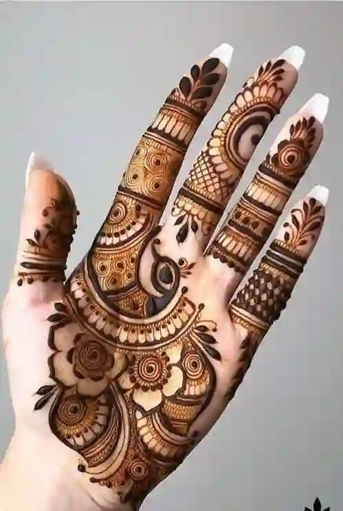 Simple Front Hand Mehndi Designs For Girls