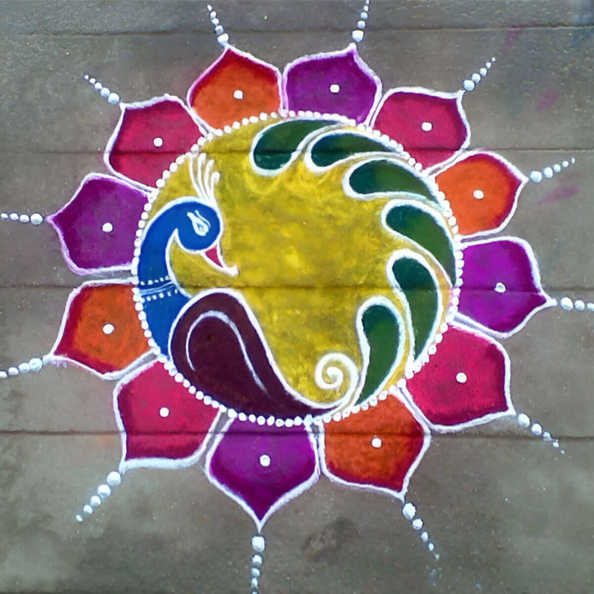 Simple Geometric Rangoli Patterns 6