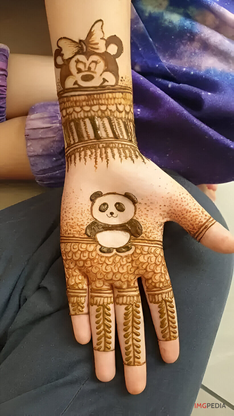 cute animal shapes mehandi design 4