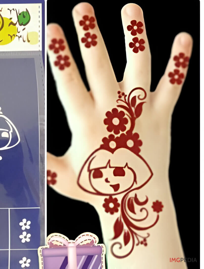 cute animal shapes mehandi design 6