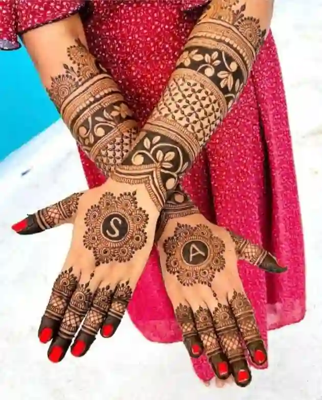 Beautiful Karwa Chauth Back Hand Mehndi Design