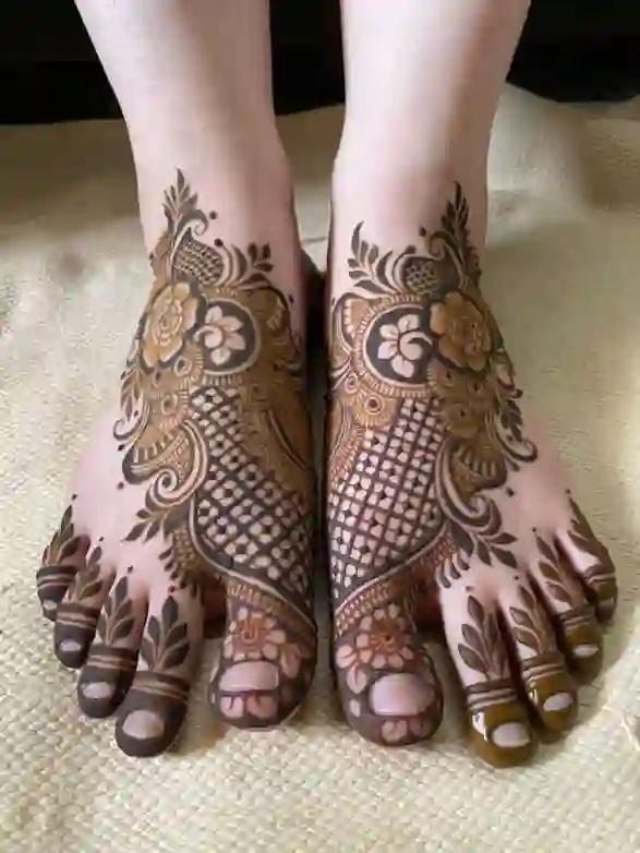 Karwa Chauth Foot Mehndi Design