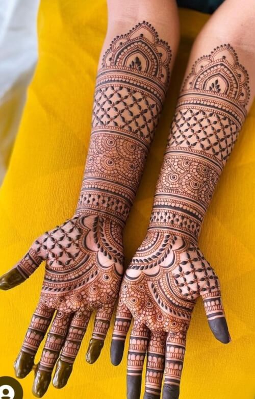 Full Hand Mehndi Design For Karwa Chauth