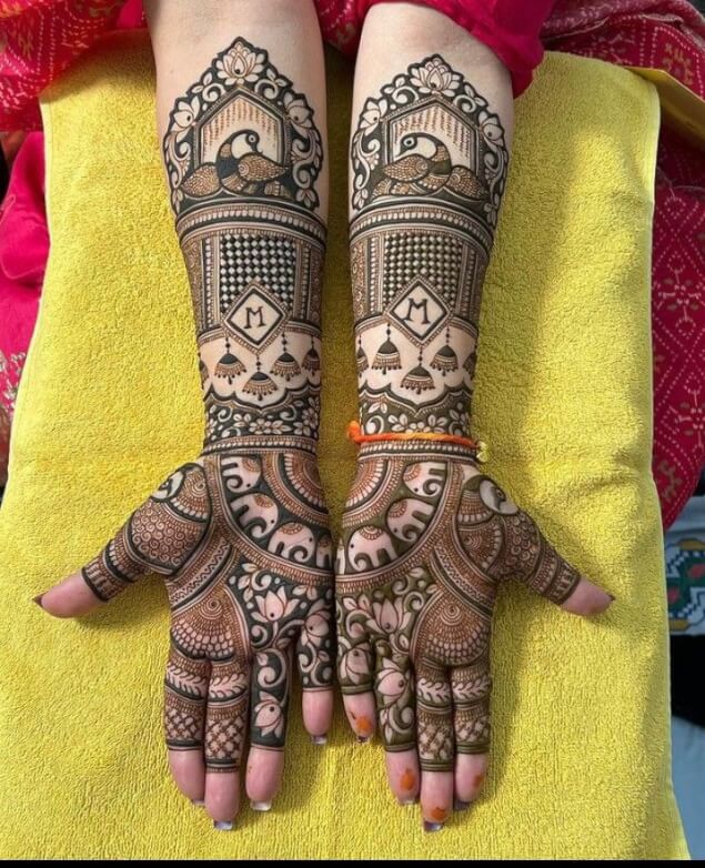 Easy Full Hand Mehndi Design For Karwa Chauth