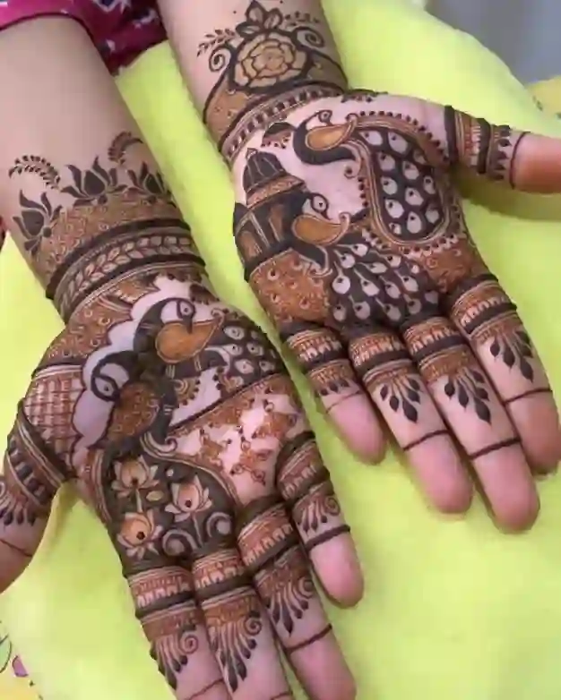 Front Hand Mehndi Design For Karwa Chauth