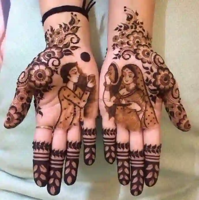 Beautiful Karwa Chauth Mehndi Design